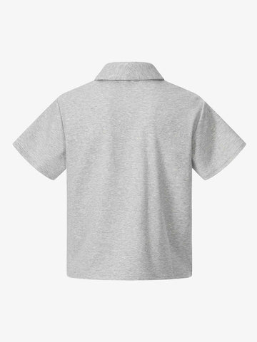 T-Shirt mit Schalkragen und Knopfleiste