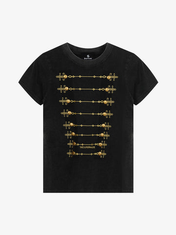 Black Velvet Jacket with Gold Embroidered Chain Motif – Metal Stud Detail Outerwear