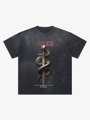 Snake and Sword Graphic T-Shirt 
