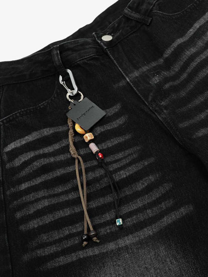 Vintage Embroidered Cross Washed Scimitar Jeans 