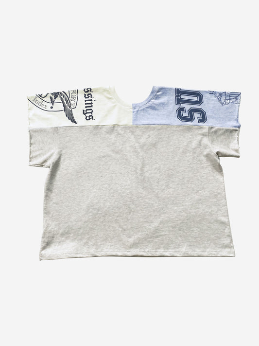 Farbblock-Rockgrafik-T-Shirt