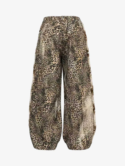 Vintage Cargohose mit Leopardenmuster