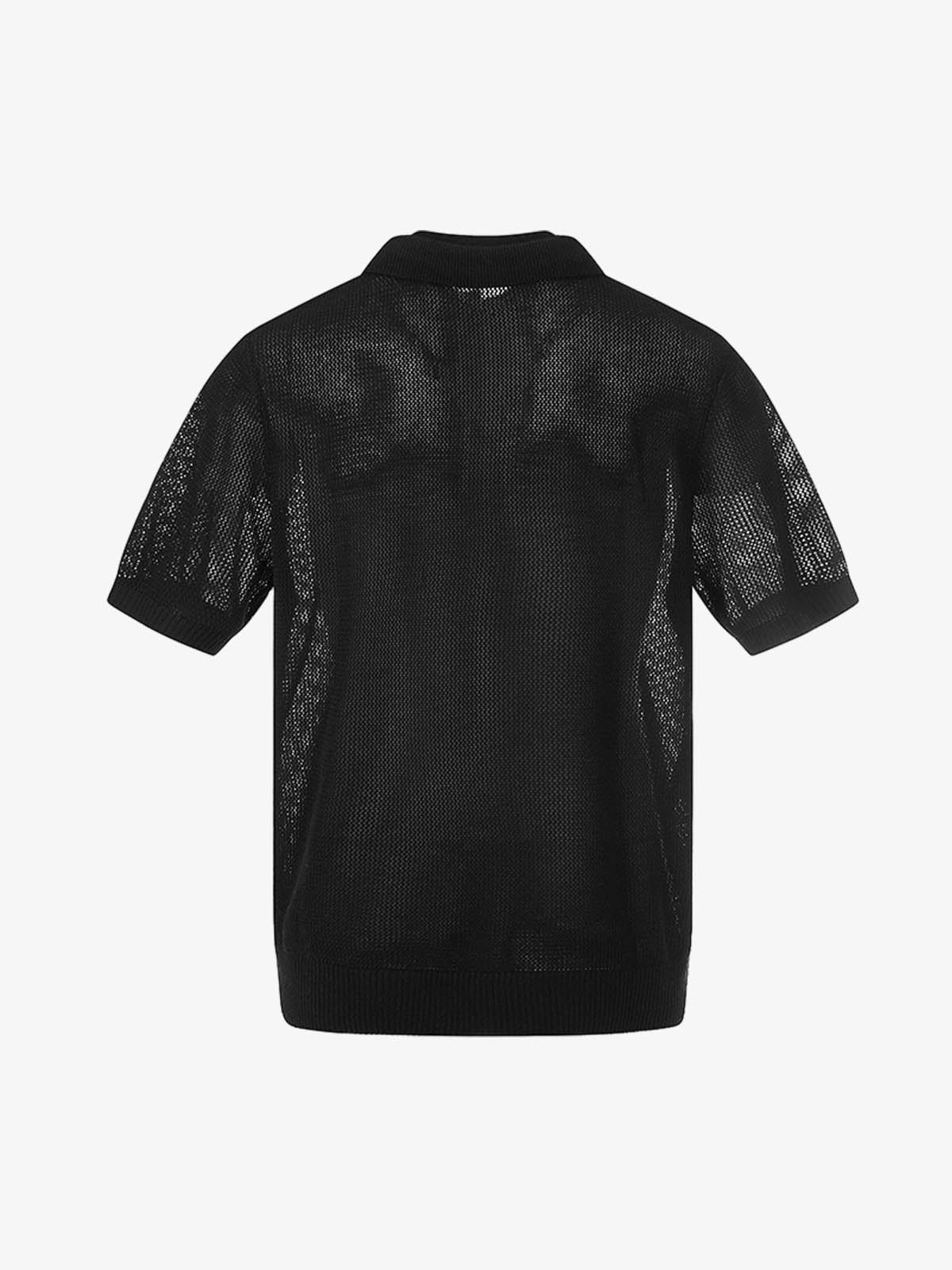 Polohemd mit Lochmuster und Lagenlook