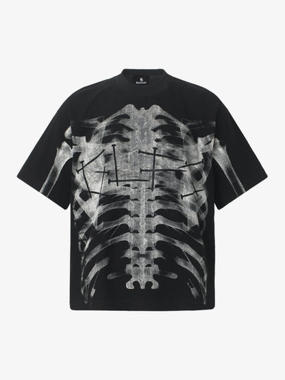 T-Shirt mit Rippenmuster und Farbverlauf