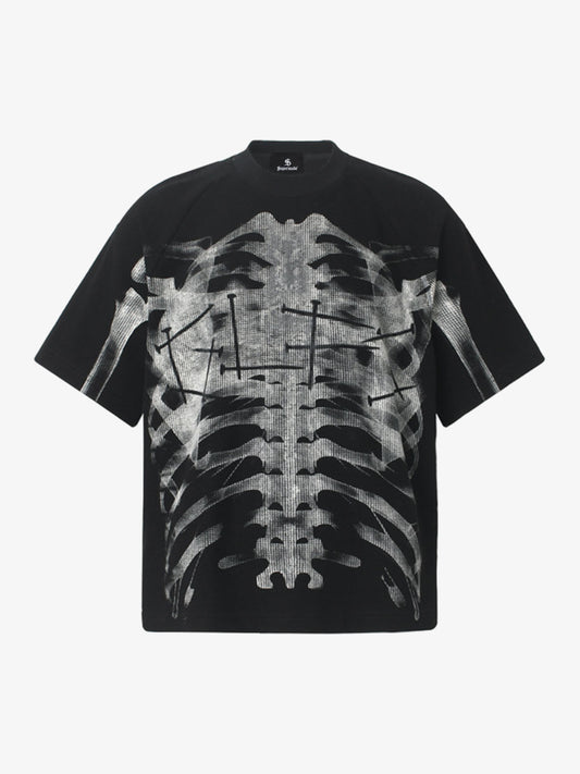 T-Shirt mit Rippenmuster und Farbverlauf