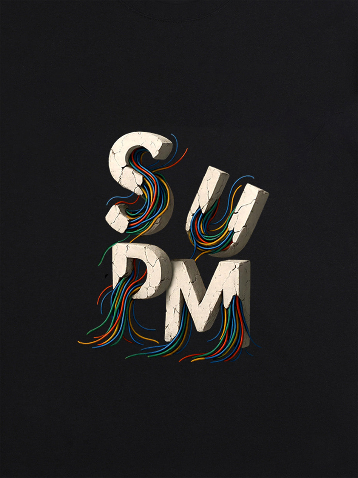 SPMD Letter Cable Graphic T-Shirt 