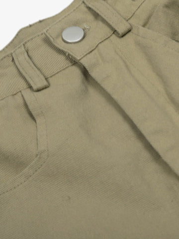 Urban Techwear Side Buckle Layered Hem Cargo Shorts 