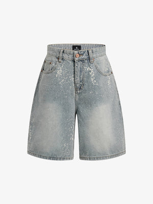 Jeansshorts mit Farbspritzern