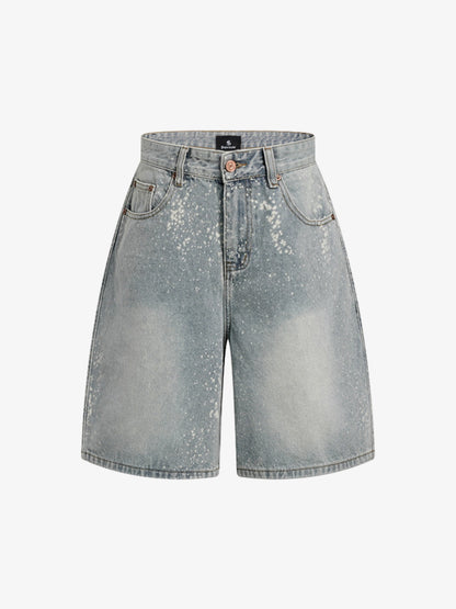Jeansshorts mit Farbspritzern