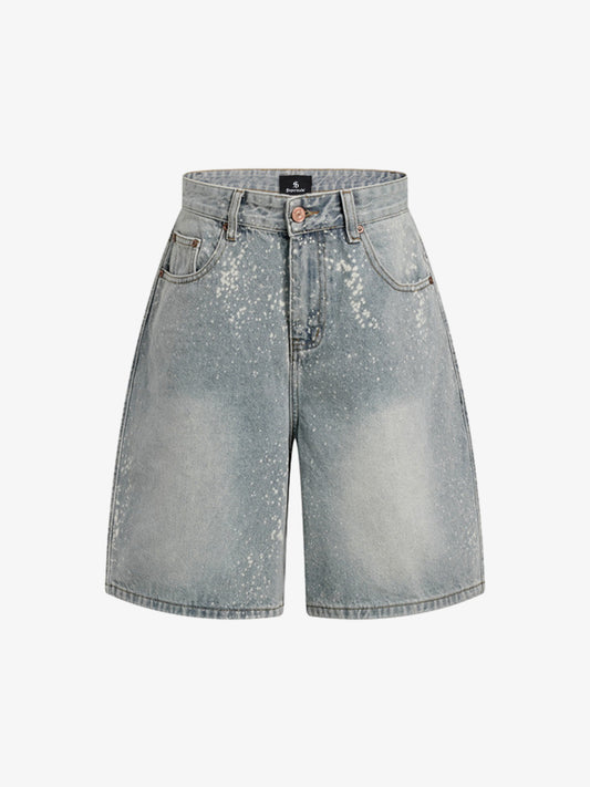 Jeansshorts mit Farbspritzern