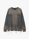 Lässiges Sweatshirt mit Farbverlauf, ausgewaschen und zerrissen