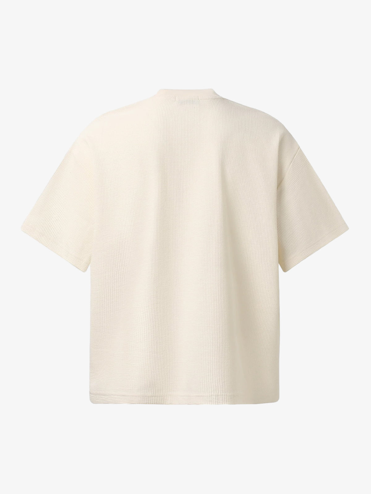 Cotton Waffle Knit Graphic T-Shirt with The Supermade Records Print for Men 