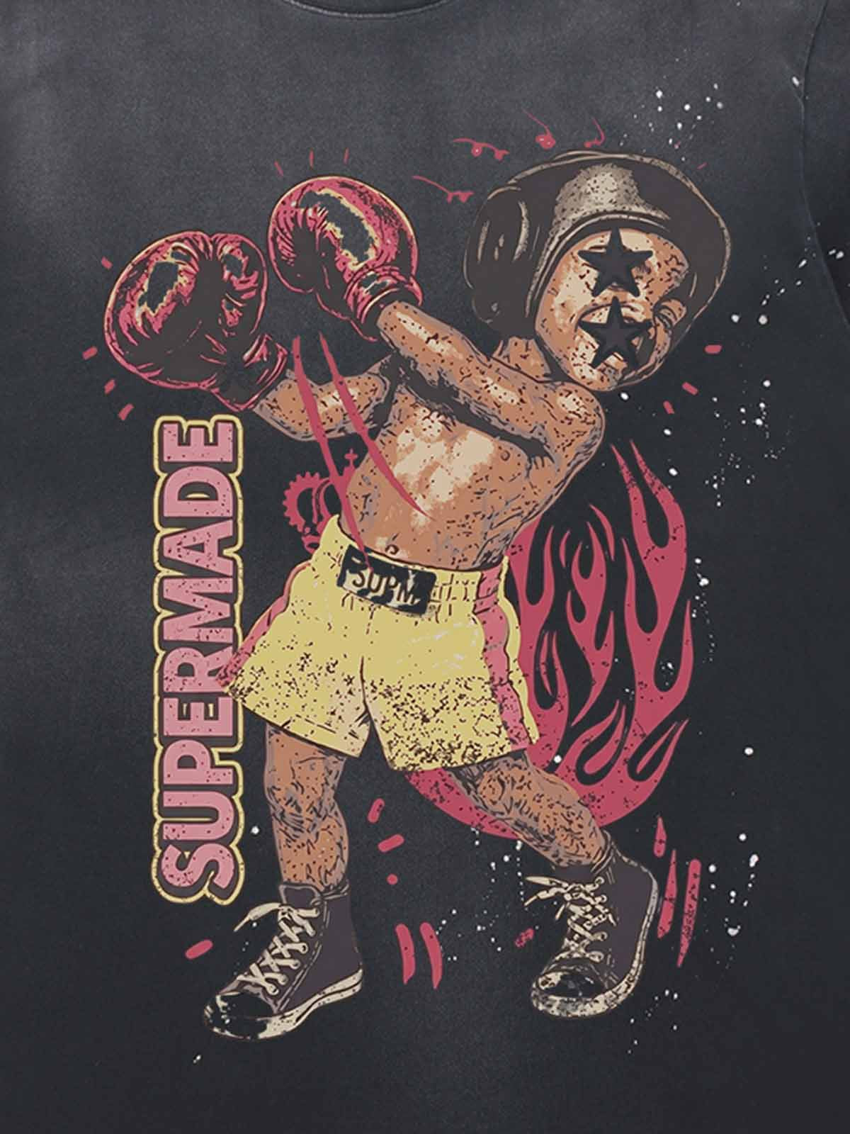 Boxing Graphic Oversized Tee