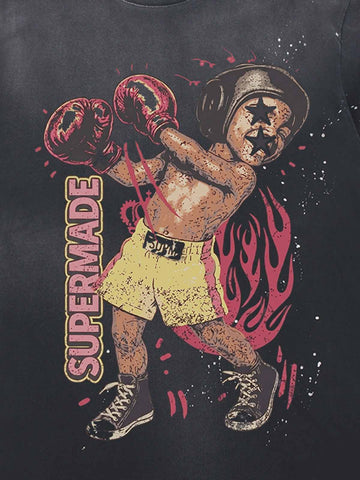 Boxing Graphic Oversized Tee