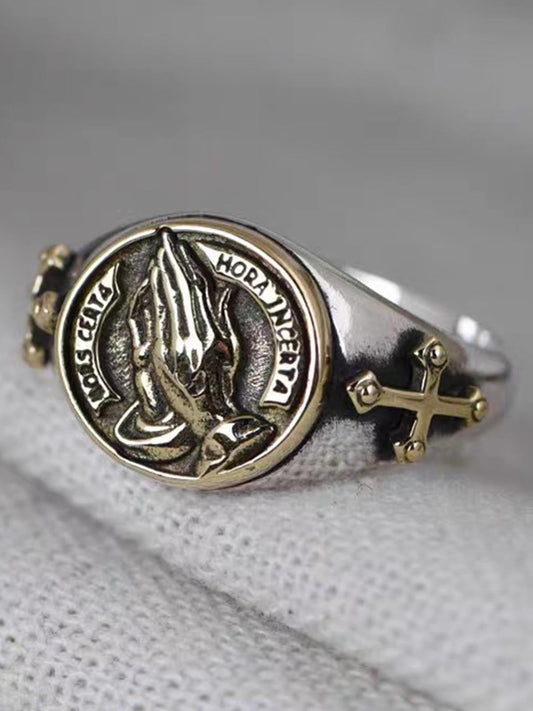 Praying Hands Signet Ring 