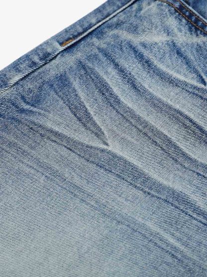 Button-Fly Baggy Denim Shorts 