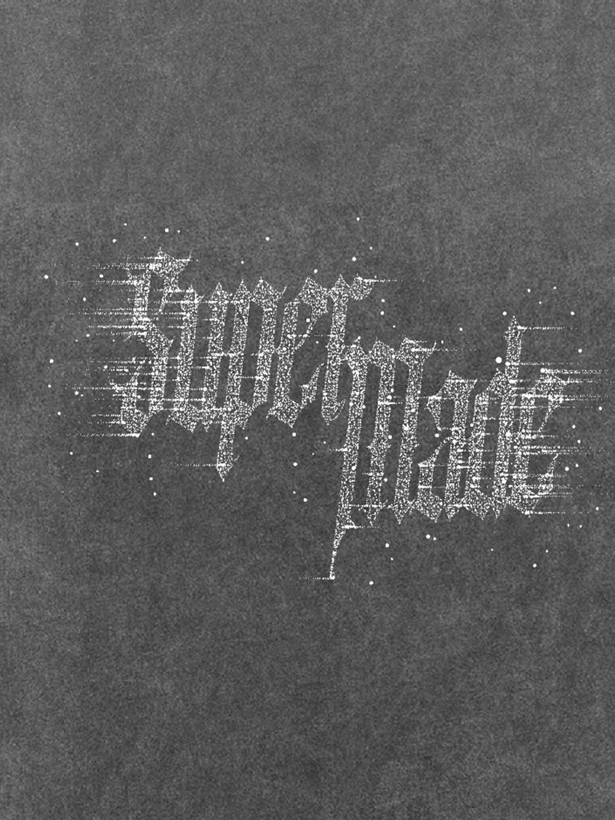 Washed Gothic Letter Imitation Diamond T-Shirt 