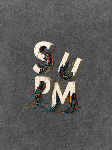 SPMD Letter Cable Graphic T-Shirt 