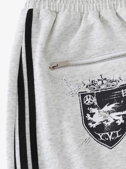 Crest & Sword Graphic Side Stripe Sweatpants 