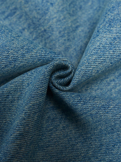 Vintage Light-Wash Pleated Barrel Jeans - 2586 