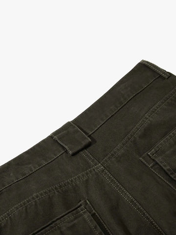 Draped Fabric Accessories Deconstructed Wide Leg Cargo Pants 