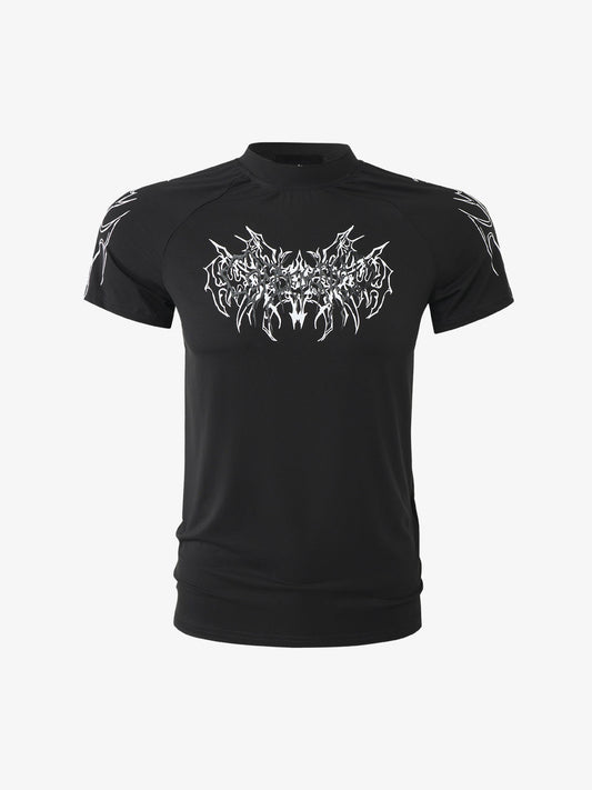 Langarmshirt mit abstraktem Flammenmuster