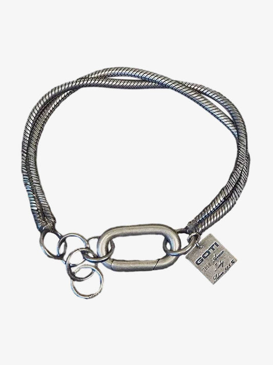 Robustes Armband aus Schlangenkette im Used-Look