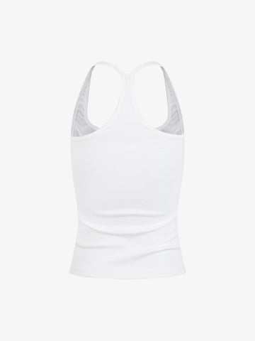 Tanktop mit Union-Jack-Motiv und Racerback-Ausschnitt – Tanktop aus Baumwollmischgewebe mit Nieten