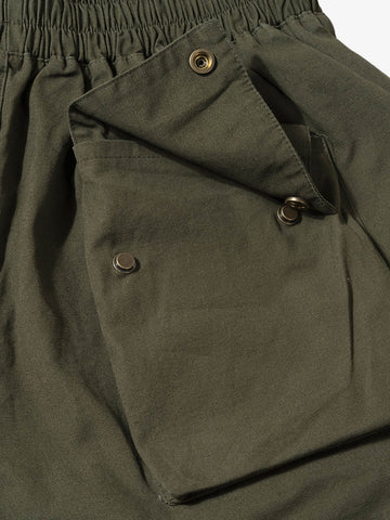 High-Waisted Olive Cargo Shorts – Cotton Twill Relaxed Fit Streetwear Utility