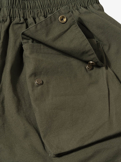 High-Waisted Olive Cargo Shorts – Cotton Twill Relaxed Fit Streetwear Utility