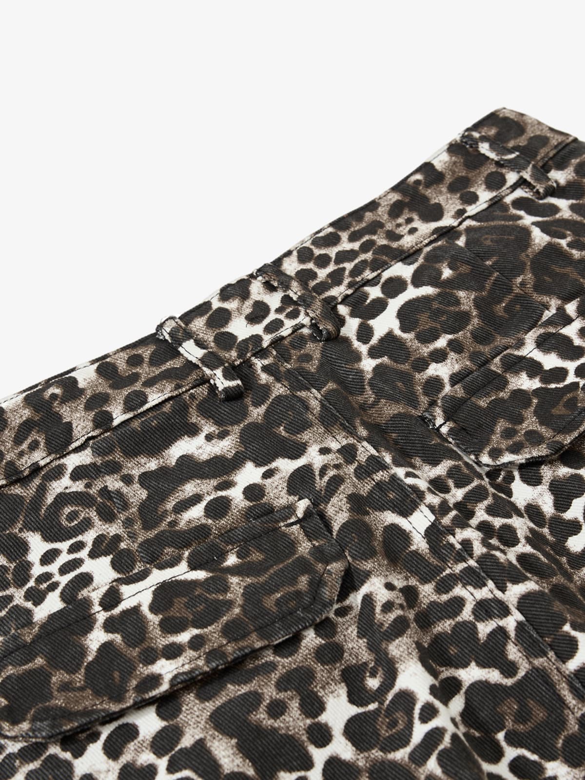 Leopard Print Cargo Wide Leg Pants 