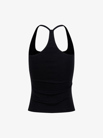 Tanktop mit Union-Jack-Motiv und Racerback-Ausschnitt – Tanktop aus Baumwollmischgewebe mit Nieten