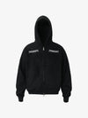 Vintage Suede Letter Embroidered Cropped Zip Up Hoodie 