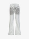 Retro Utility Dirty Wash Whisker Detail Flare Jeans 