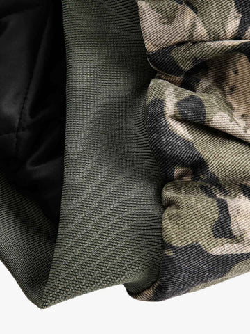 Thesupermade Camouflage Fur Hooded Jacket - 2353 