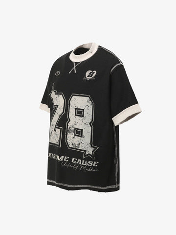 Distressed NO. 28 Jersey T-Shirt - 2442 