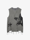 Thesupermade Vintage Necklace Star Print Hip-hop Tank Top - 2070 