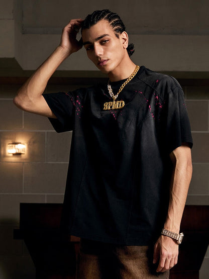Vintage Washed Dot Spray T-Shirt 