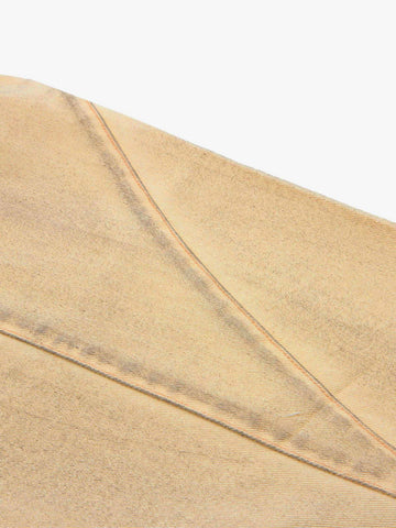 Washed Distressed Detachable Scarf Barrel Jeans - 2550 