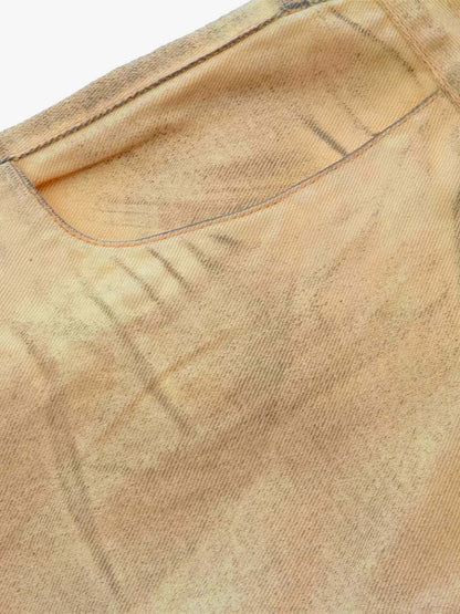 Washed Distressed Detachable Scarf Barrel Jeans - 2550 