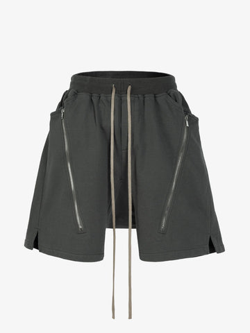 Retro Functional Zipper Slit Jort 