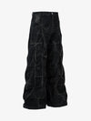 Denim Heavy Washed Distressed Pleated Baggy Jeans - 2282 