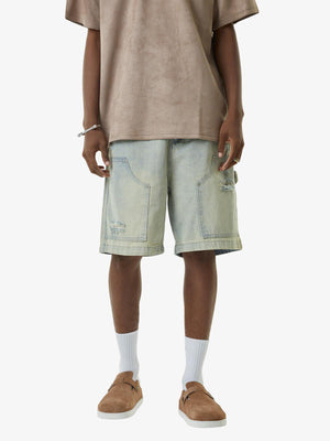 Thesupermade Retro Washed Hip-Hop Shorts 