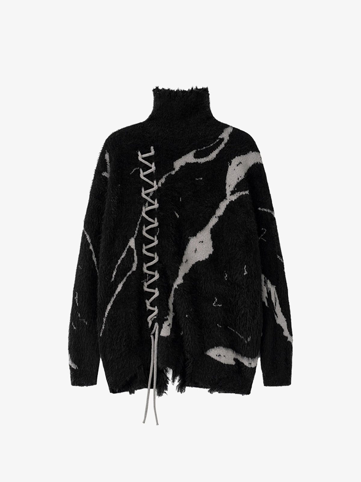 Thesupermade Ripped Knit Turtleneck Sweater - 1525 