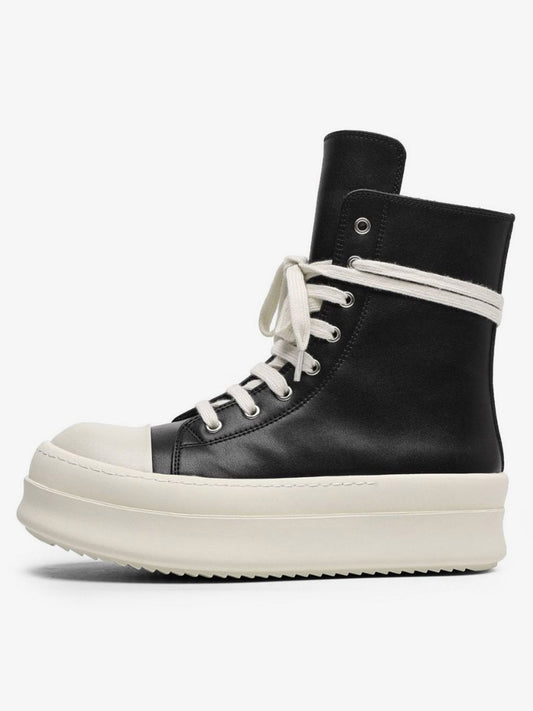 Rubber Sole High-Top Side Zipper Platform Sneakers - 2273 