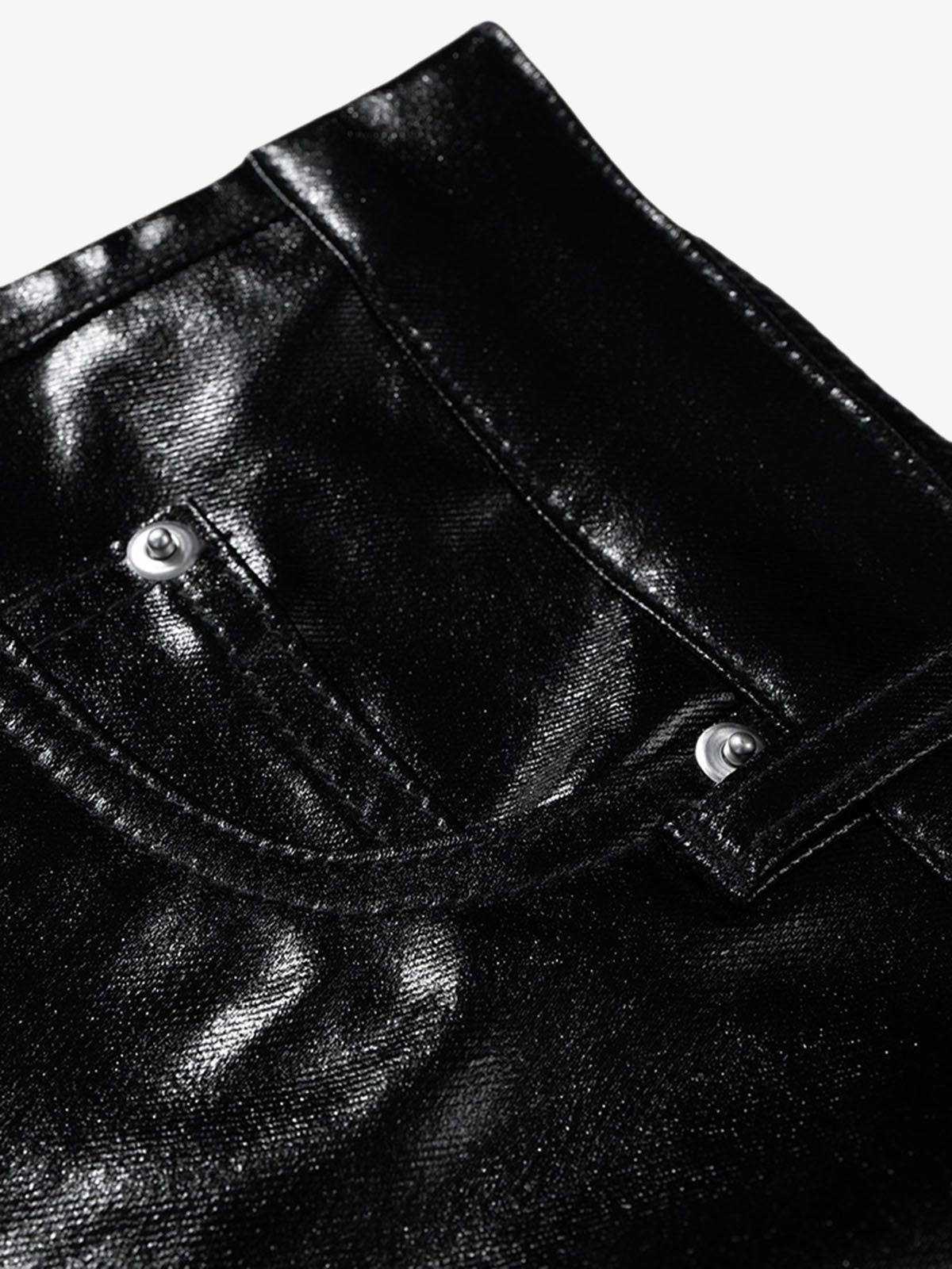 Thesupermade Glossy Patent Leather Flare Pants - 2396 