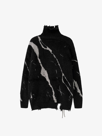 Thesupermade Ripped Knit Turtleneck Sweater - 1525 