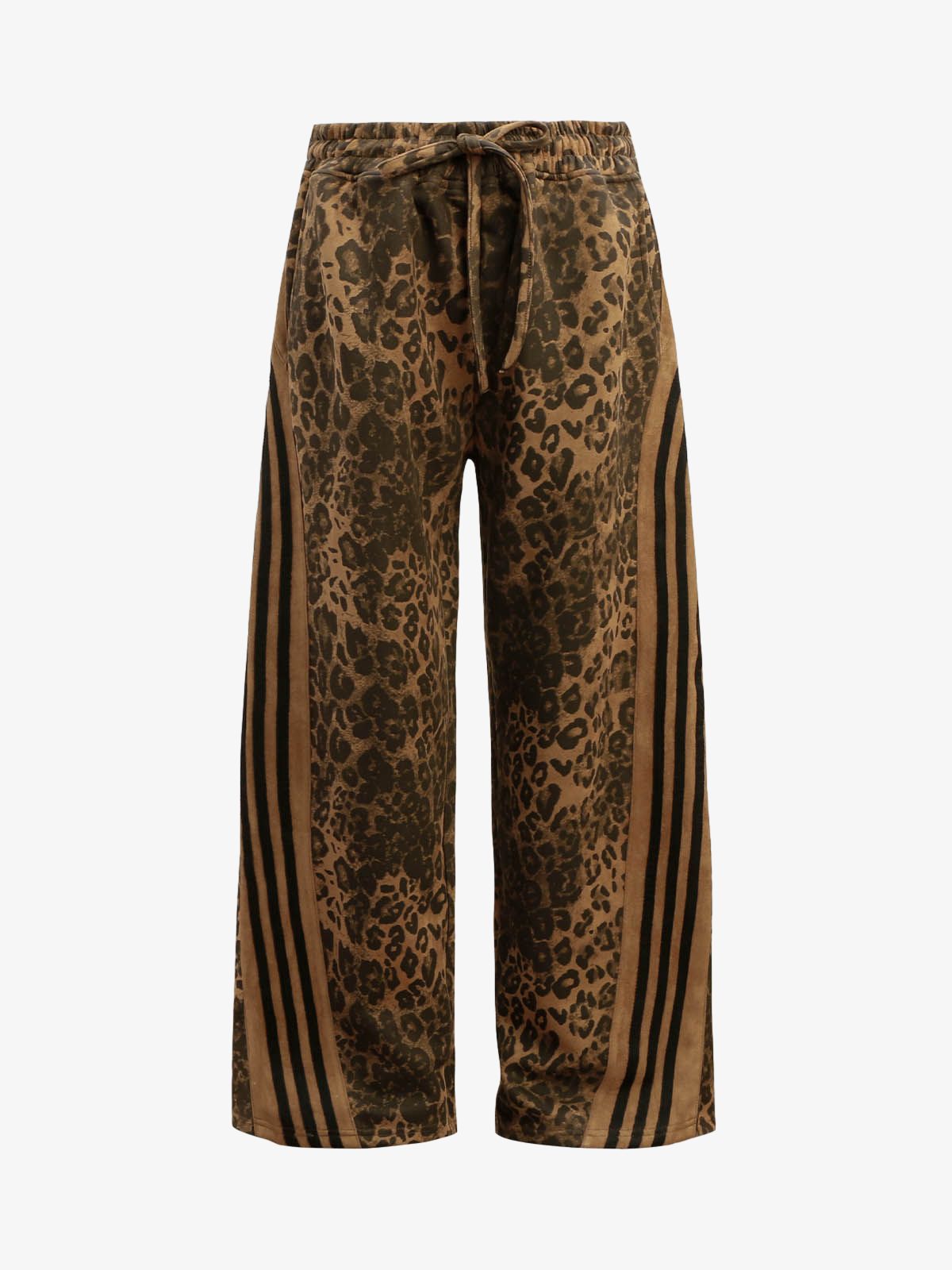 French Terry Cheetah Print Suede Tracksuit - 2277 