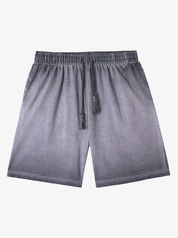 Distressed Washed Drawstring Shorts 