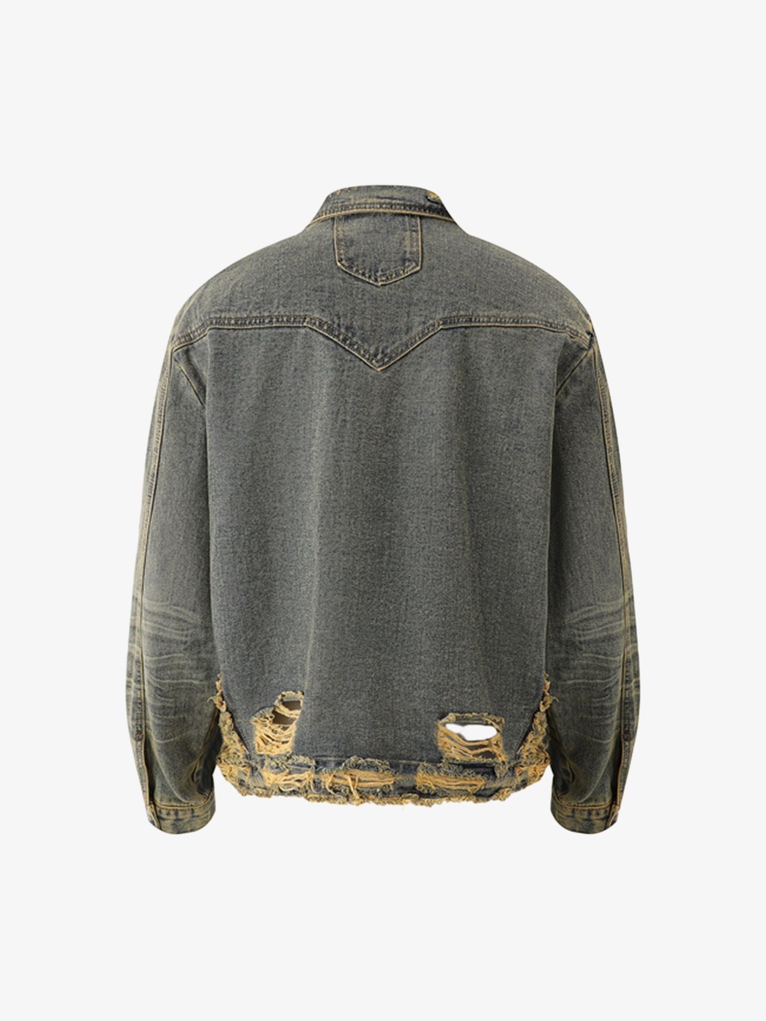 Thesupermade Distressed Washed Denim Jacket 